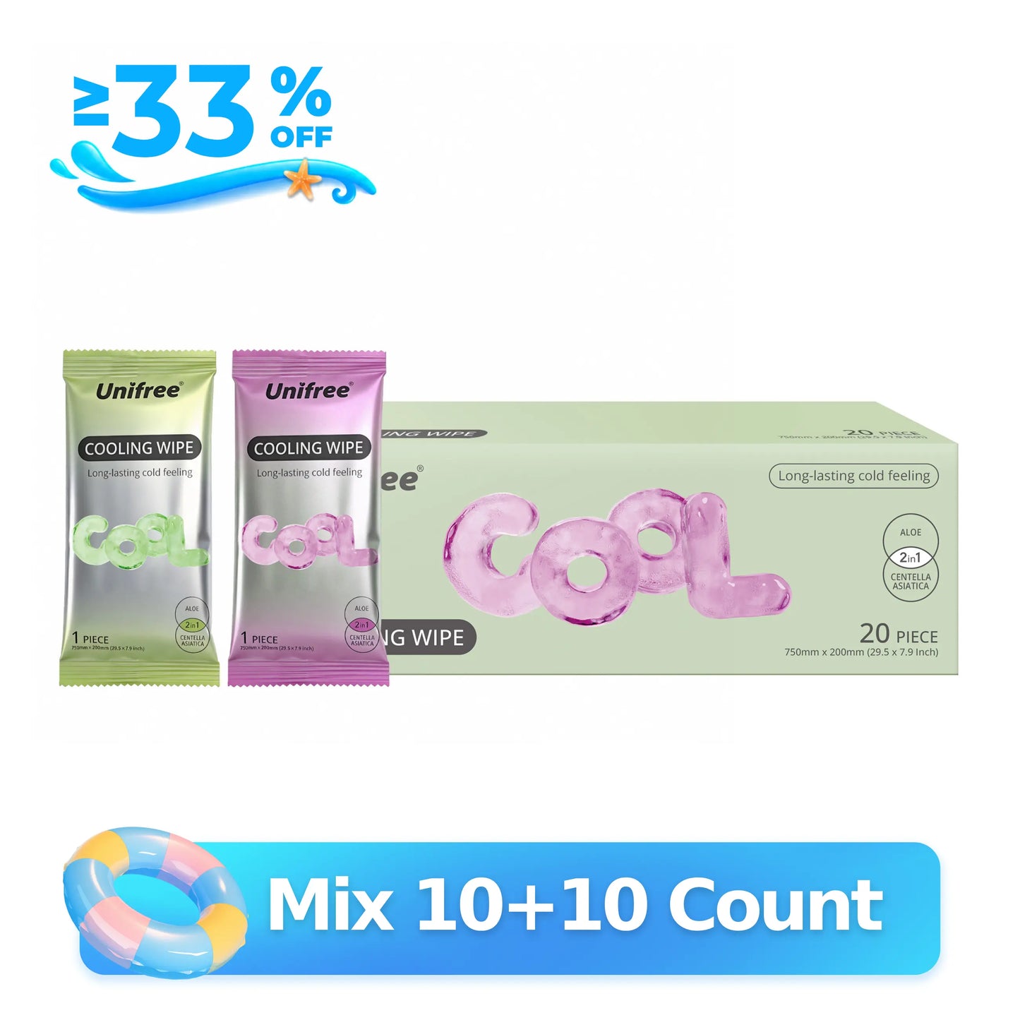Unifree Cooling Towels & XL Menthol Cooling Wipes