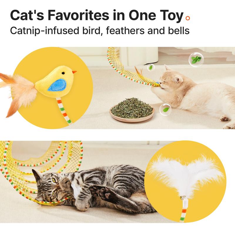 Potaroma Spiral Tunnel Cat Toy, Cat Self Play Spiral Kitten Collapsible Spring Tunnel