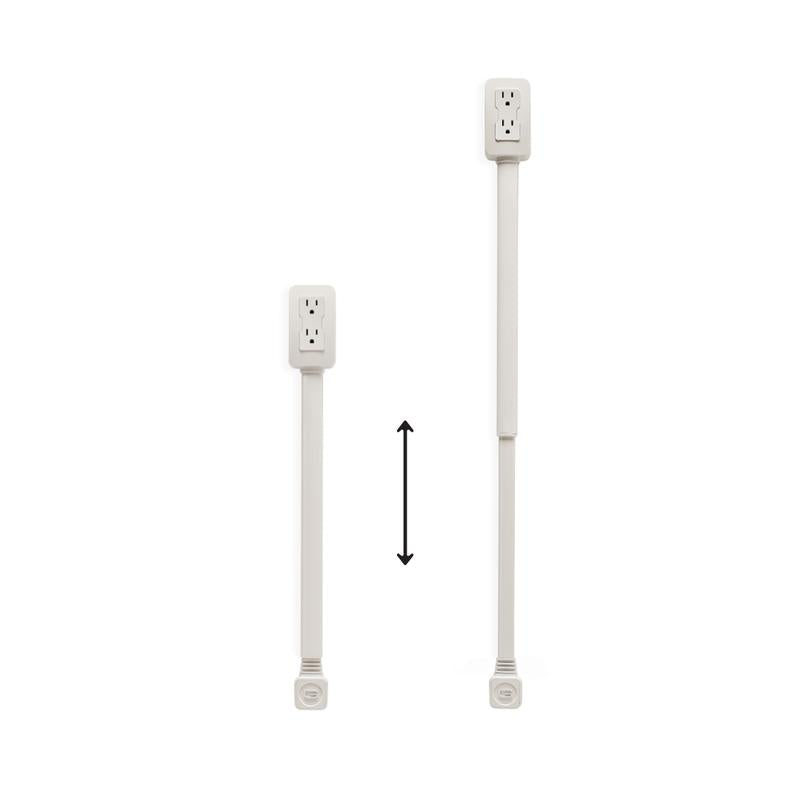EZ Outlet Electrical Outlet Extender with USB-A USB-C & 2 AC Outlets Extendable 22-34" Rotatable 180°
