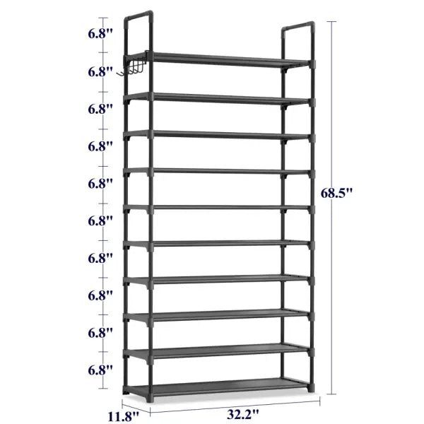 Shoe Rack - 3-10-Tier Shoe Organizer with Side Handles for Closet Entryway
