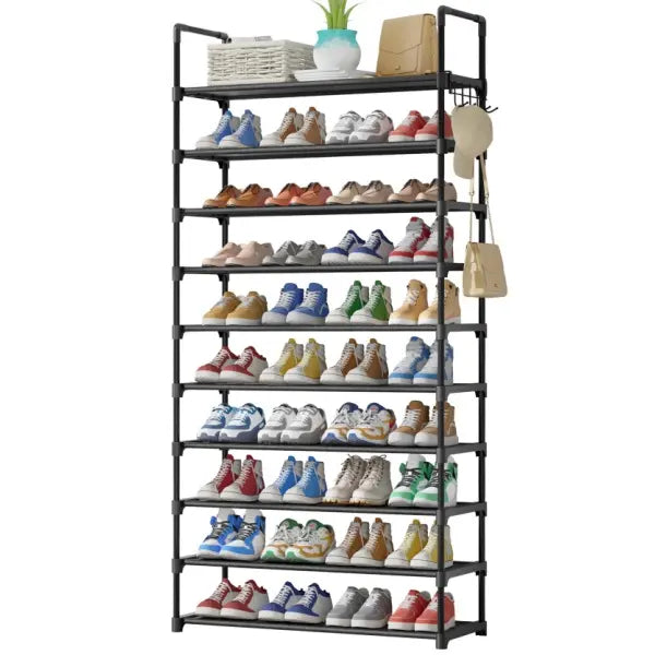 Shoe Rack - 3-10-Tier Shoe Organizer with Side Handles for Closet Entryway