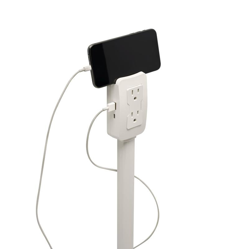 EZ Outlet Electrical Outlet Extender with USB-A USB-C & 2 AC Outlets Extendable 22-34" Rotatable 180°