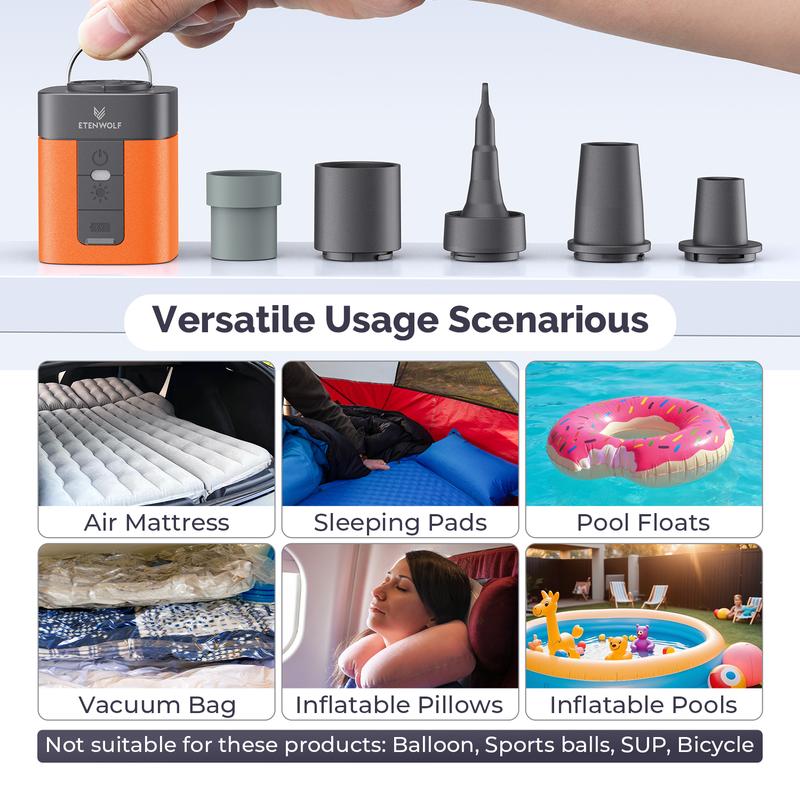 Portable Mini Air Pump for Air Mattress & Pool Floats,