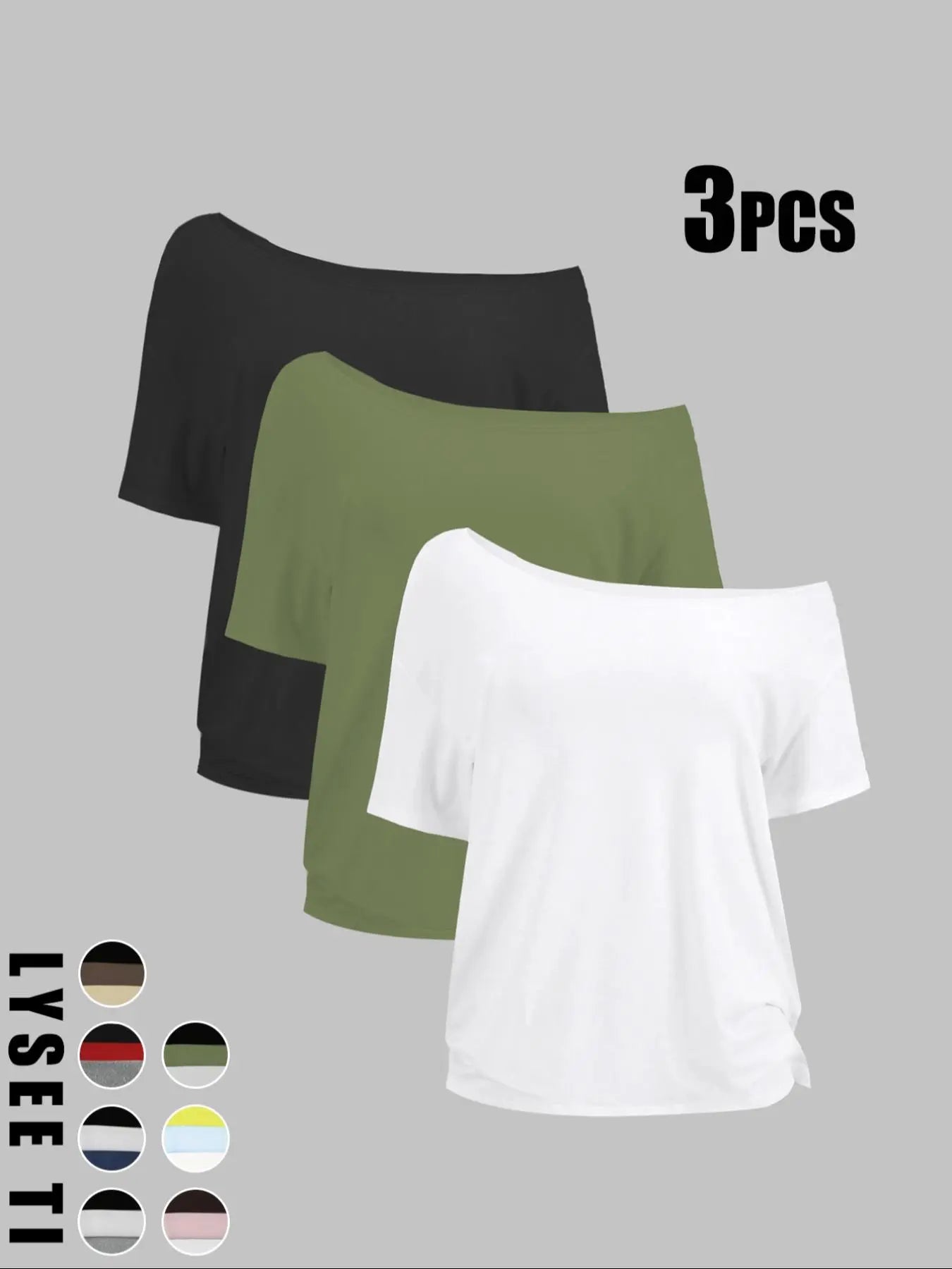 Women's Solid Color Shoulder Tee