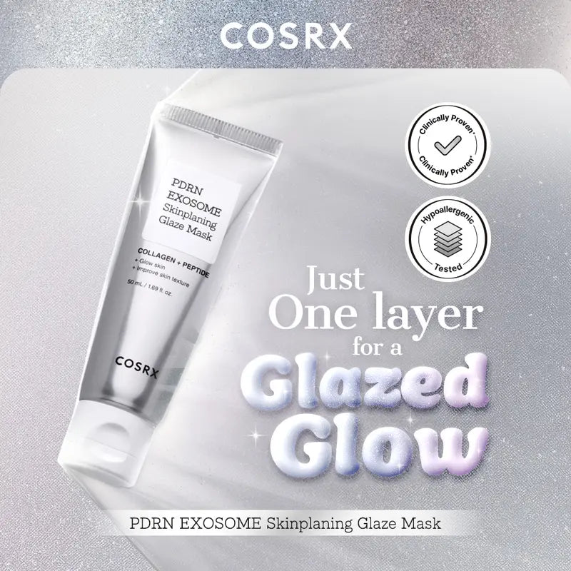 PDRN-Exosome Skinplaning Glaze Mask (50ml) with Silicone Brush, Intensive Collagen Peel Mask