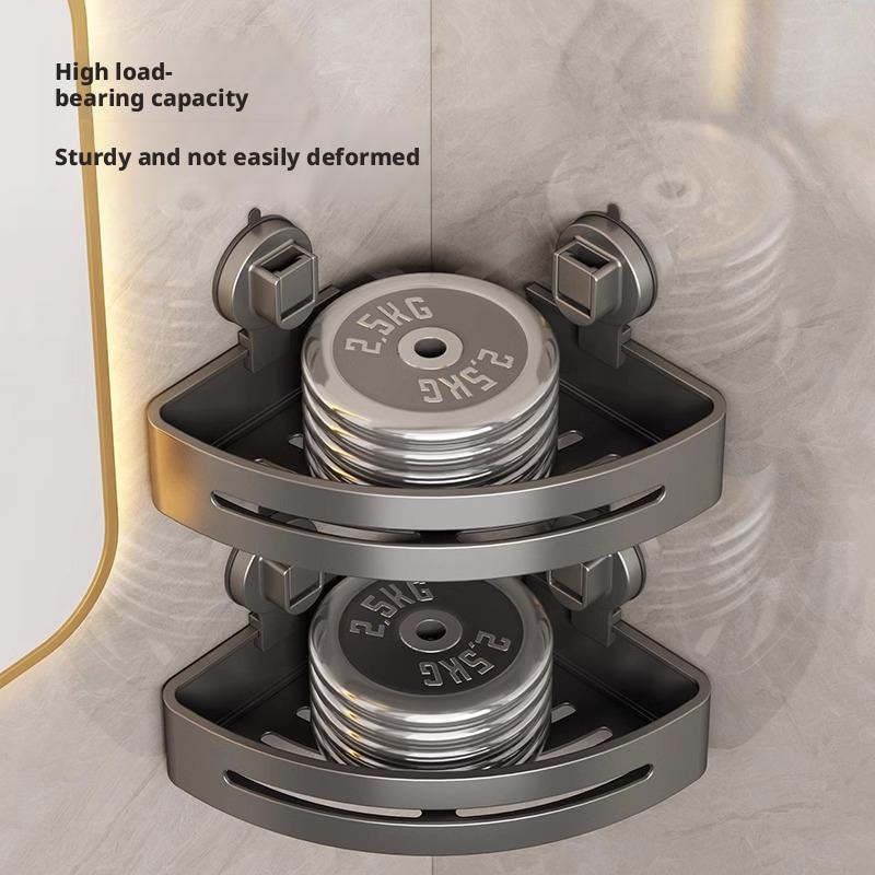 1/2/3 Pack Gun Gray Aluminum Triangular Suction Cup Shower Caddy