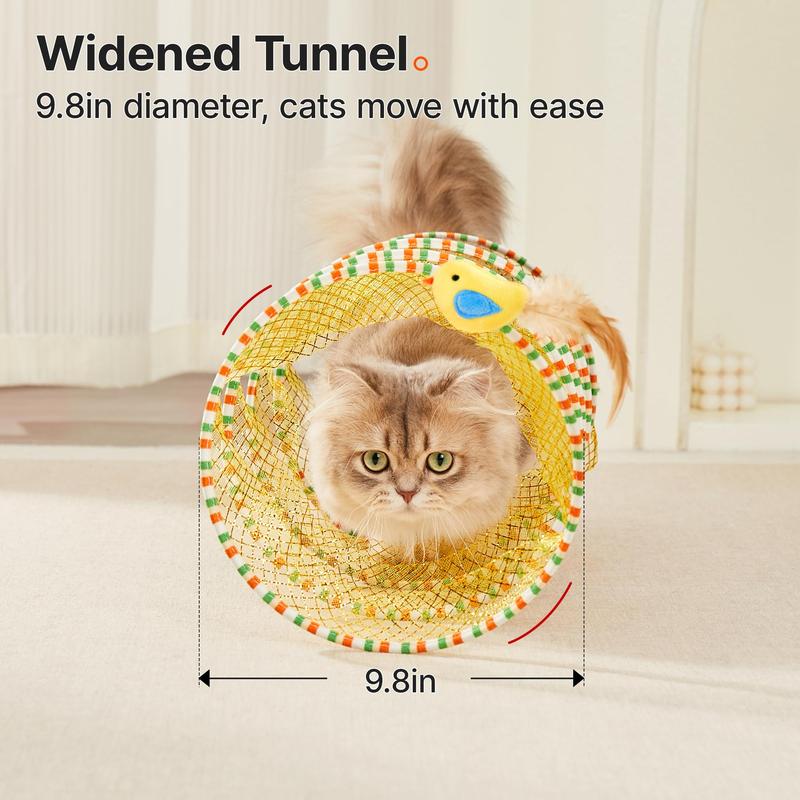 Potaroma Spiral Tunnel Cat Toy, Cat Self Play Spiral Kitten Collapsible Spring Tunnel