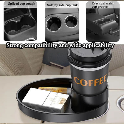 Car Seat Snack Tray and Organizer, 360° Rotatable Cup Holder Drinks Travel Tray for Car Seats and Boosters