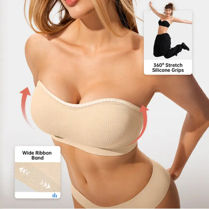Stay Put Bandeau Bra, Strapless Bra Wireless Seamless Comfort Day