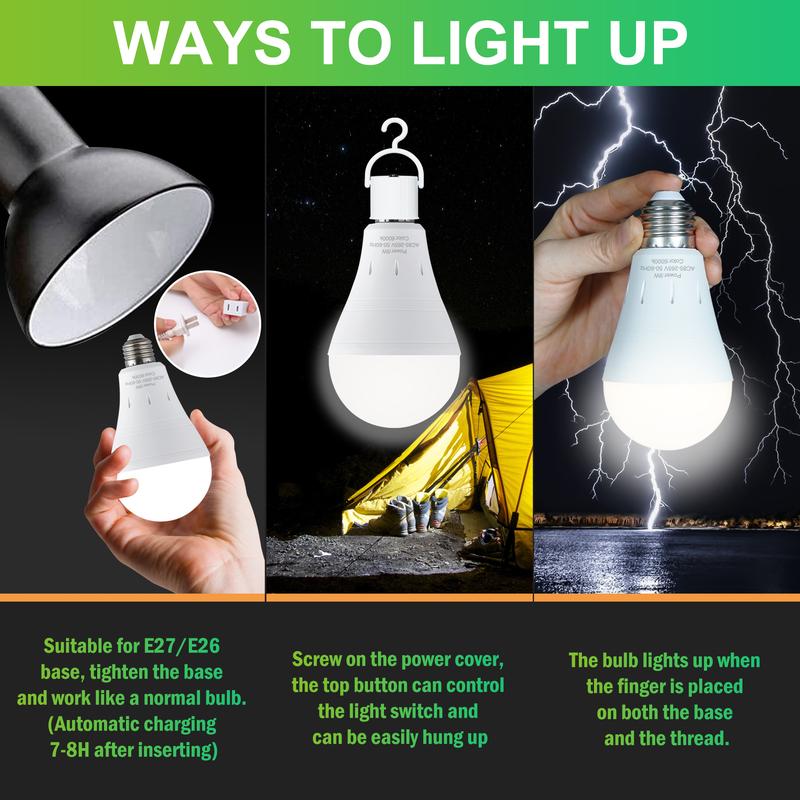 Rechargeable Emergency Light Bulbs Battery Powered LED