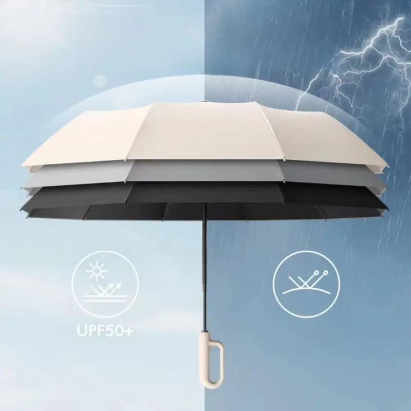 Automatic Folding Umbrella, 1 Count/60pcs Portable Rain Umbrella with Loop Buckle