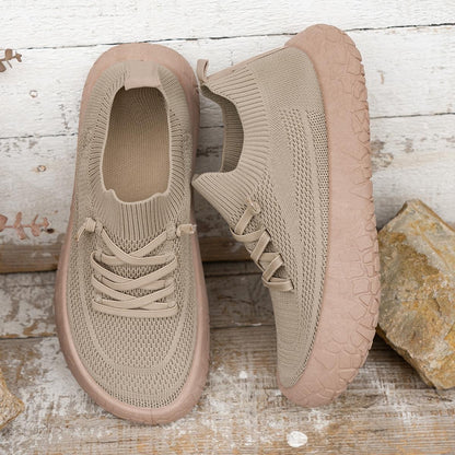 Women's Flyknit Breathable Slip-On Casual Rubber Shoes