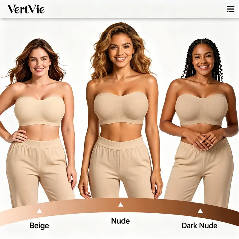 Stay Put Bandeau Bra, Strapless Bra Wireless Seamless Comfort Day