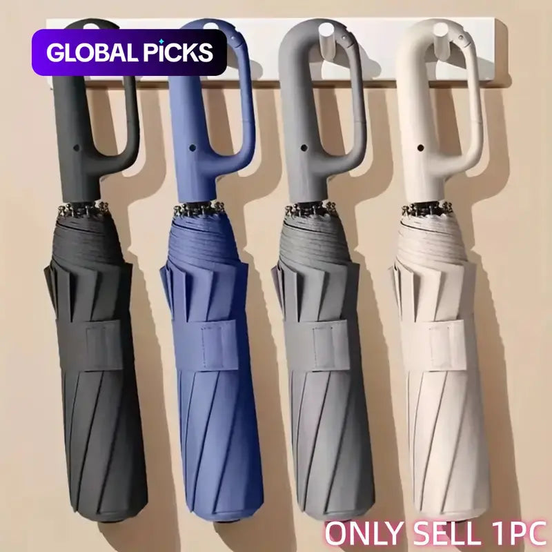 Automatic Folding Umbrella, 1 Count/60pcs Portable Rain Umbrella with Loop Buckle