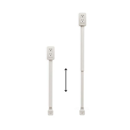 EZ Outlet Electrical Outlet Extender with USB-A USB-C & 2 AC Outlets Extendable 22-34" Rotatable 180°