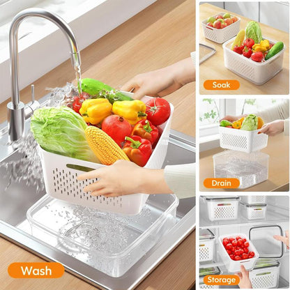 5 Pack Fridge Organizers and Storage - Stackable Fruit Storage Containers