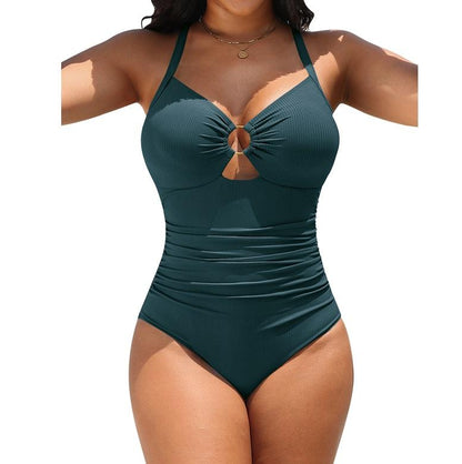 Womens Modest beach Swimsuits Plus size Tummy Control
