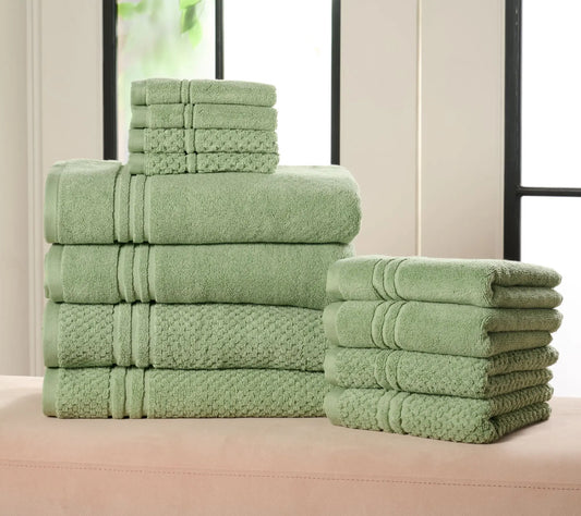 100% Cotton Solid & Texture 12-pc Towel Set