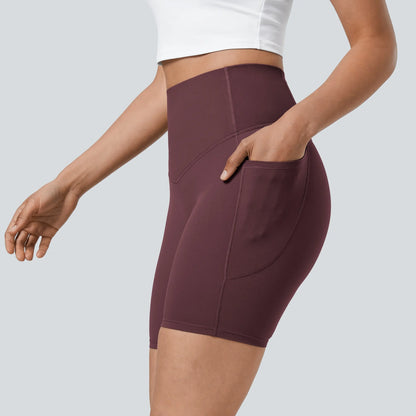 UltraSculpt High Waisted Tummy Control Pocket Shaping Training Biker Shorts 3"/5"/7"/9“