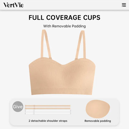 Stay Put Bandeau Bra, Strapless Bra Wireless Seamless Comfort Day