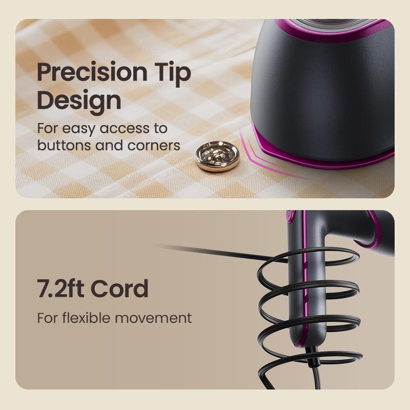 2-in-1 Steam Iron & Clothes Steamer - Handheld Portable Garment Wrinkle Remover