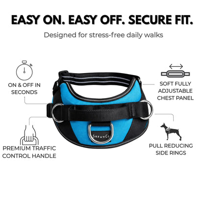 Essential Dog Harness with 3 Leash Clips
