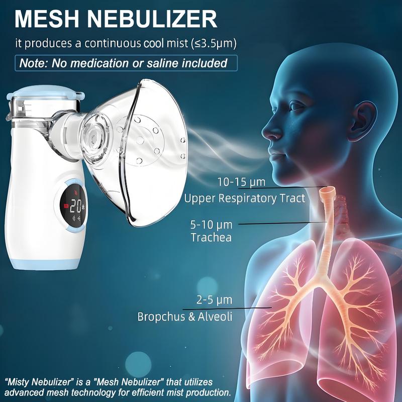 Mesh Nebulizer, Portable Nebulizer with Intuitive LED Interface