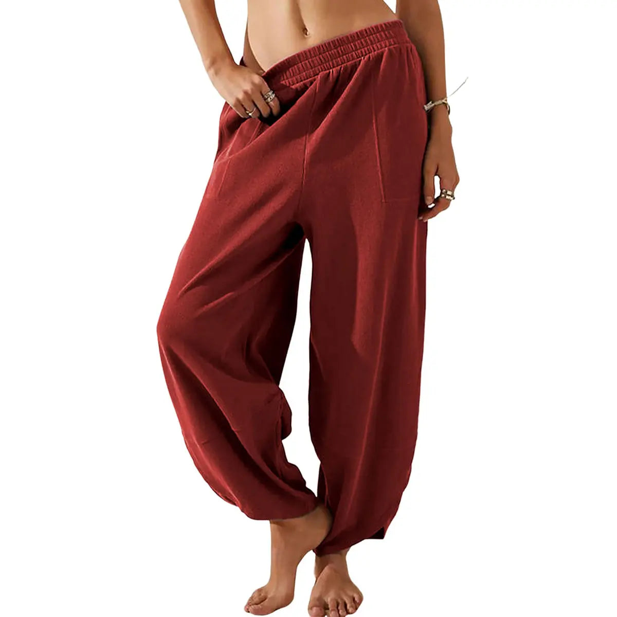 Tanming Women's Baggy Wide-Leg Pants (2 Pack)