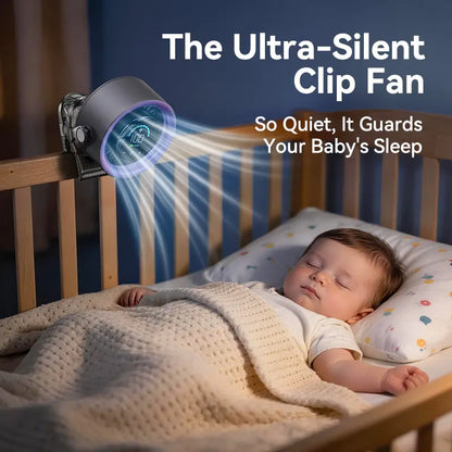 4000mAh Rechargeable Portable Clip on Fan-100-Speed Touch Control, LED Display, 360° Rotate Quiet Turbo Desk Fan