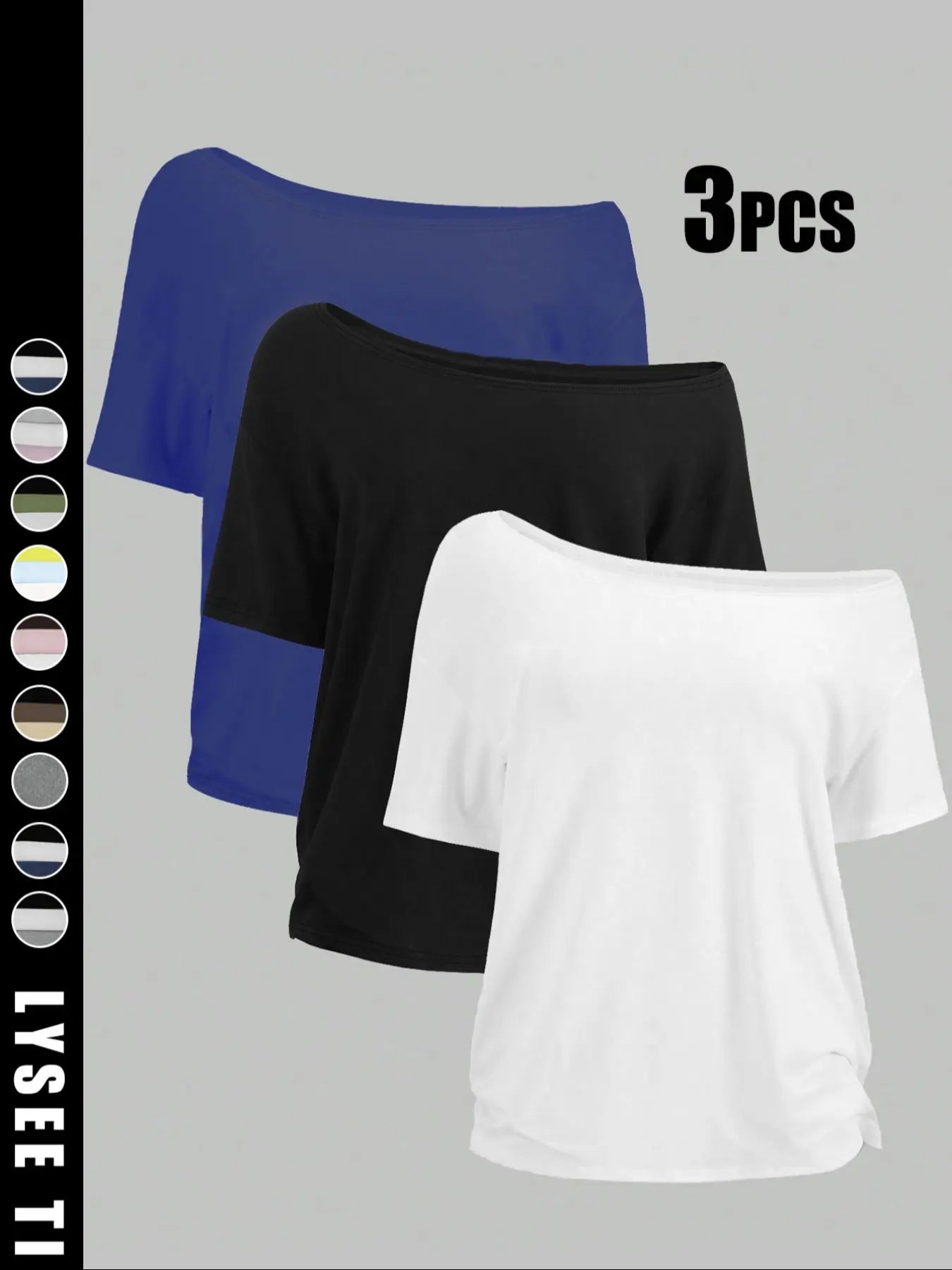 Women's Solid Color Shoulder Tee