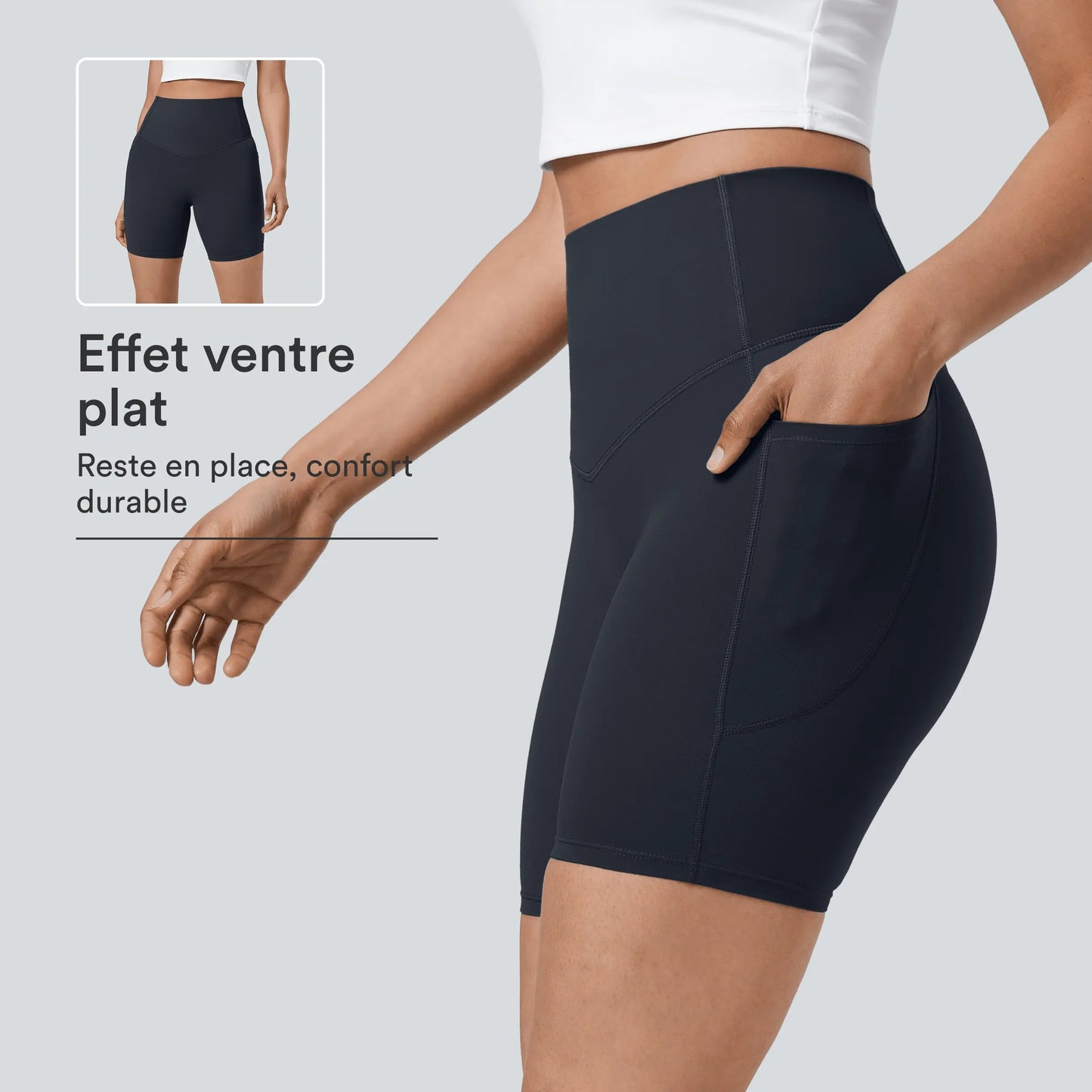 UltraSculpt High Waisted Tummy Control Pocket Shaping Training Biker Shorts 3"/5"/7"/9“