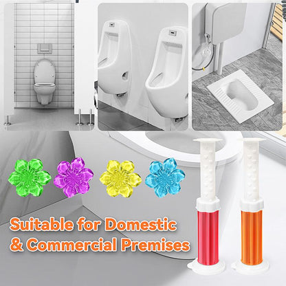 (84 Flowers) Toilet Gel Stamp - (6 in 1) Air Freshener, Effective Deodorizer, Long Lasting Fragrance for Bathroom