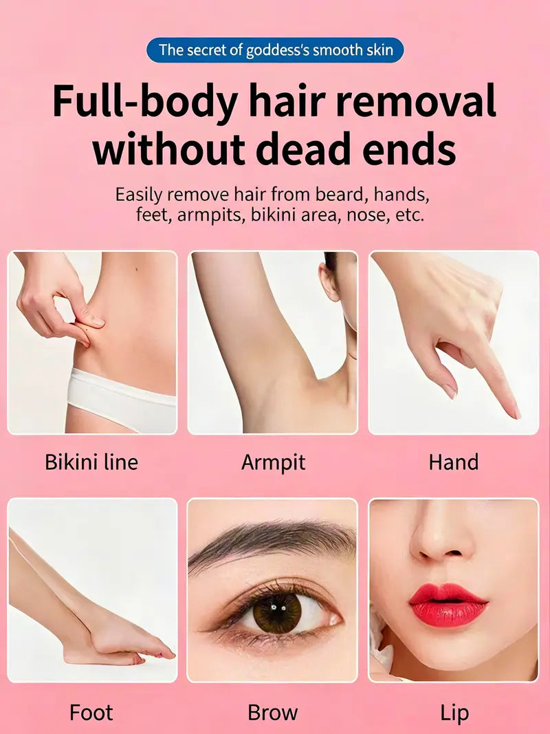 3-in-1 Facial Hair Remover for Women, Painless USB Rechargeable Eyebrow Trimmer & Shaver