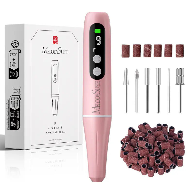 PC90G Rechargeable Nail Drill 20000RPM, Portable Electric Nail File with Sanding Kit for Manicure & Pedicure