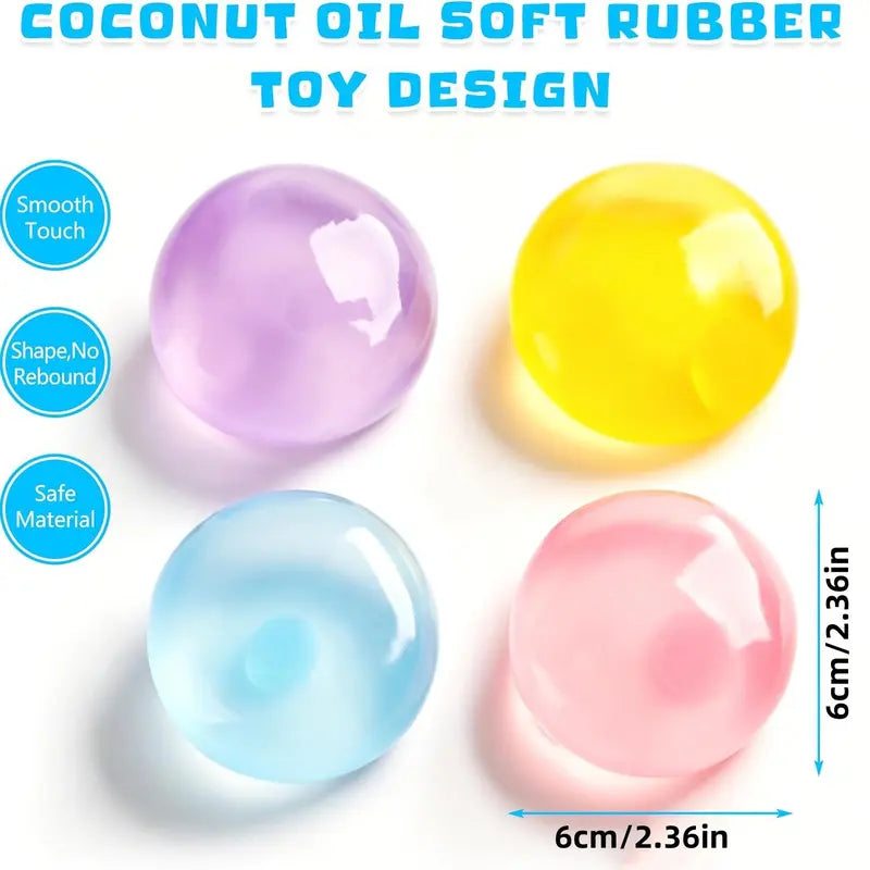 [2 Pack] Count Coconut Oil Stress Ball,Shapeable No Rebound Stress Relief Ball