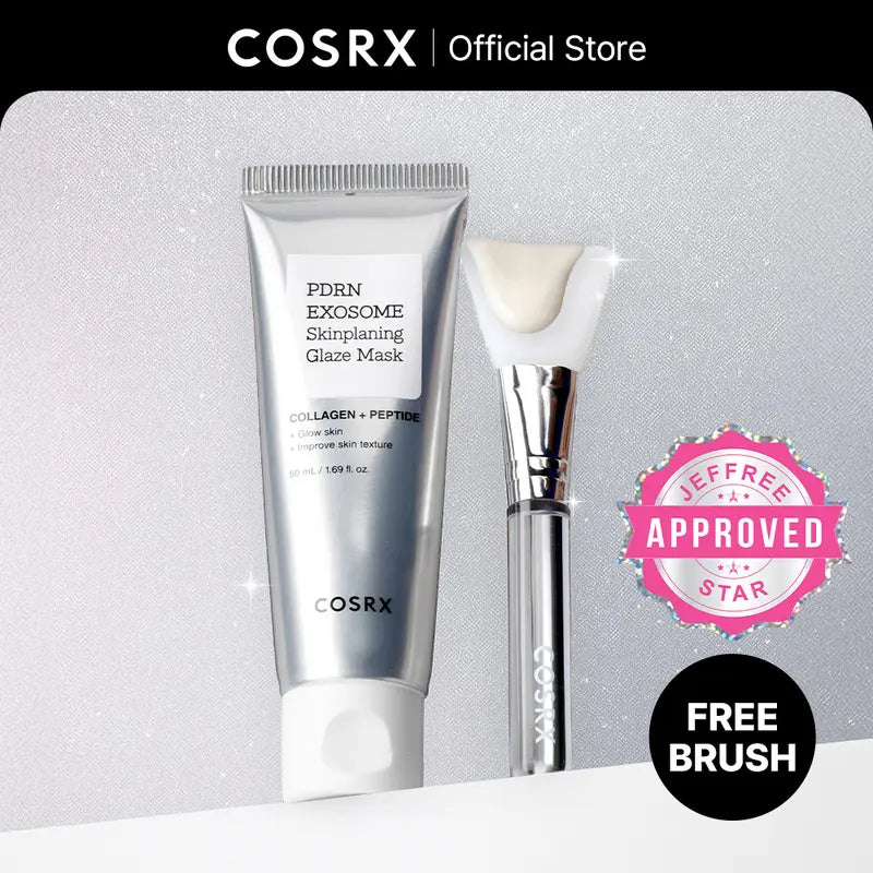 PDRN-Exosome Skinplaning Glaze Mask (50ml) with Silicone Brush, Intensive Collagen Peel Mask