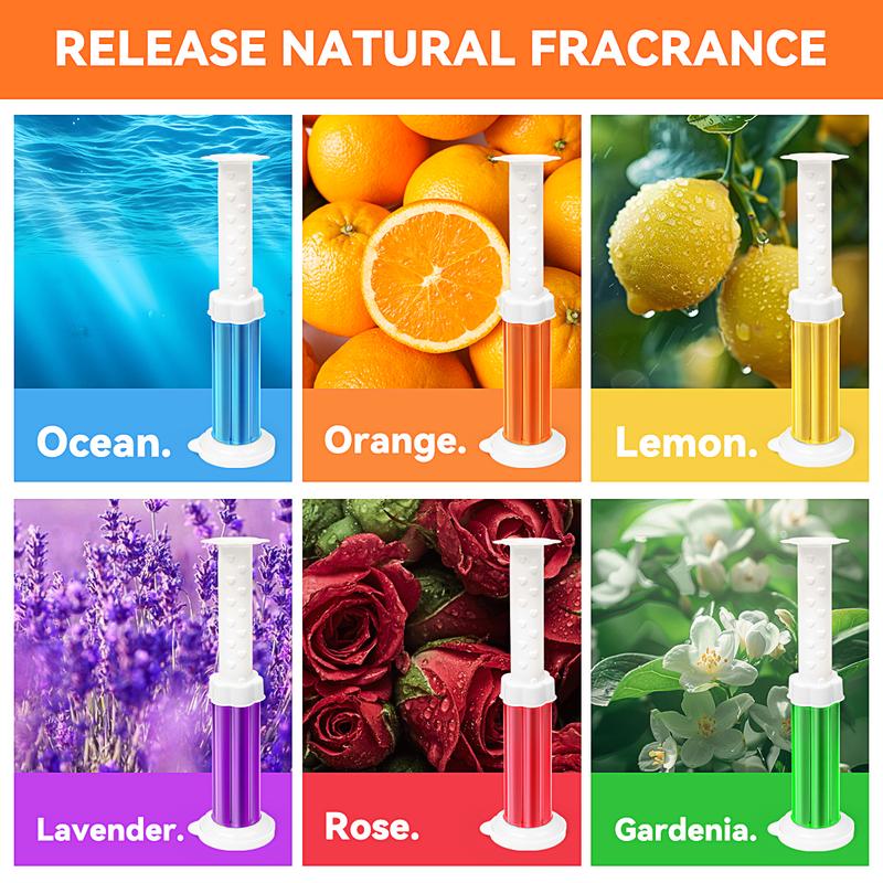 (84 Flowers) Toilet Gel Stamp - (6 in 1) Air Freshener, Effective Deodorizer, Long Lasting Fragrance for Bathroom