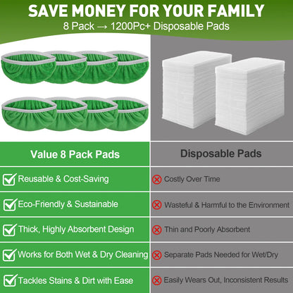 4Pcs Microfiber Mop Pads Compatible with Swiffer Sweeper Mop Wet