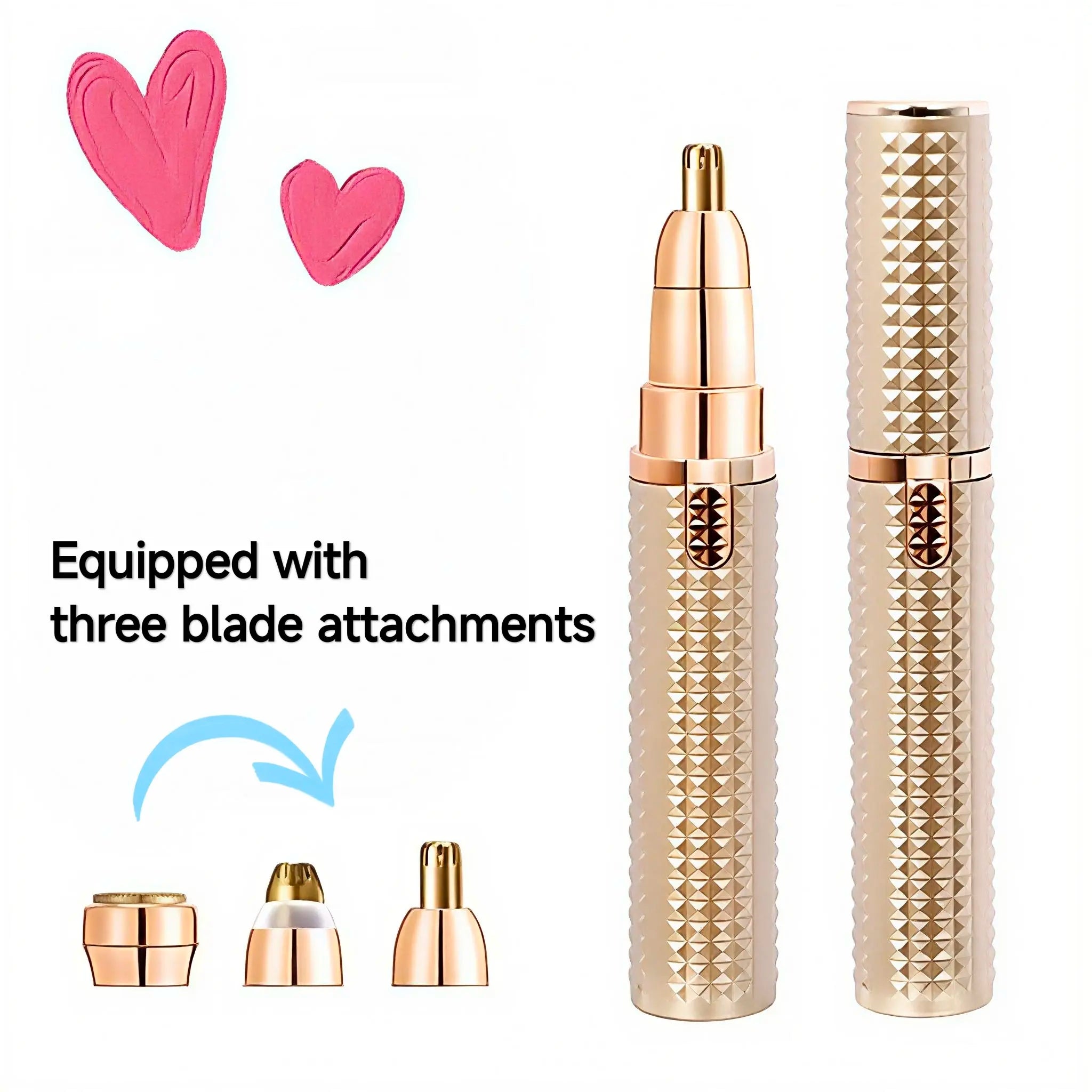 3-in-1 Facial Hair Remover for Women, Painless USB Rechargeable Eyebrow Trimmer & Shaver