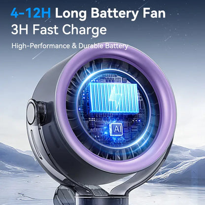 4000mAh Rechargeable Portable Clip on Fan-100-Speed Touch Control, LED Display, 360° Rotate Quiet Turbo Desk Fan