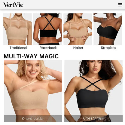 Stay Put Bandeau Bra, Strapless Bra Wireless Seamless Comfort Day