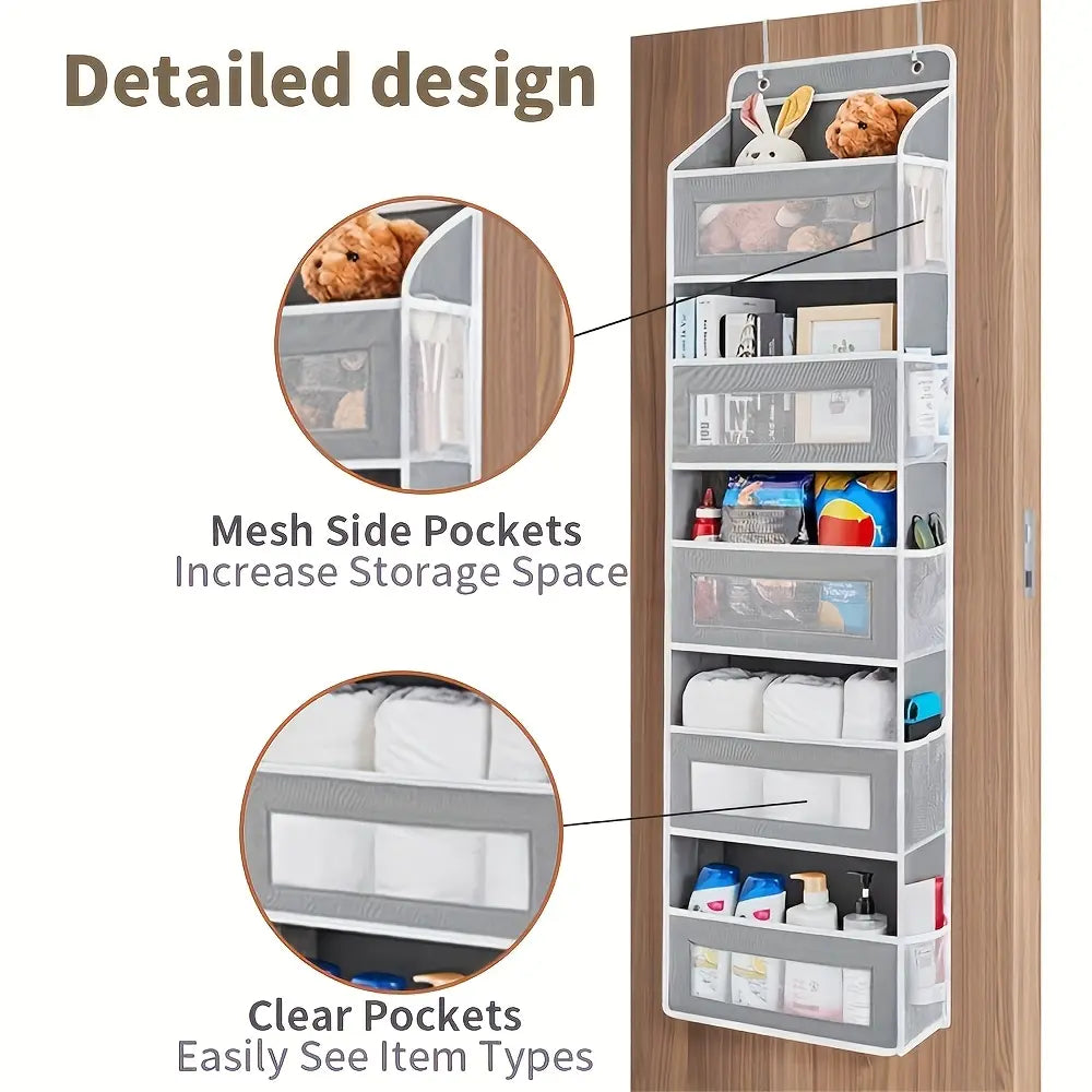 Over-the-Door Hanging Storage Box 4-Tier Fabric Organizer