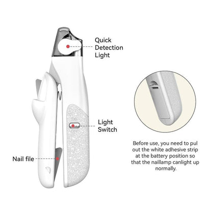 2 IN 1 Pet Nail Clipper, with LED Light for Pet