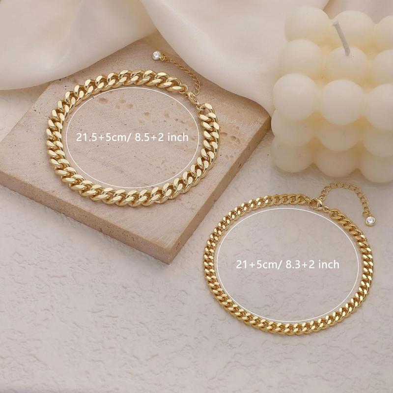 Chunky Cuban Link Chain Anklet for Women Waterproof