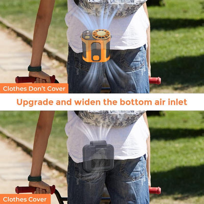 Portable Waist Clip Fan, 5000 mAh Cool Clip Fan Under Shirt,