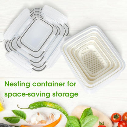 8 Pack Fridge Organizers and Storage - Stackable Fruit Storage Containers