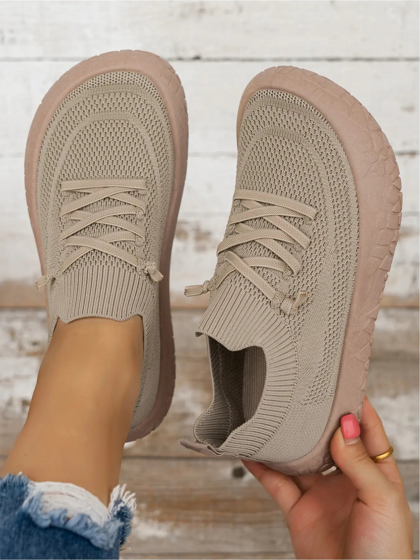Women's Flyknit Breathable Slip-On Casual Rubber Shoes