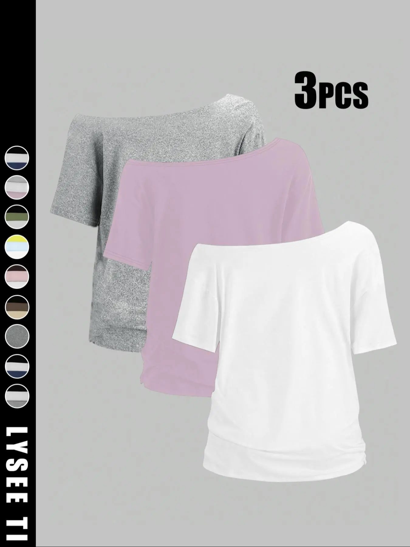 Women's Solid Color Shoulder Tee