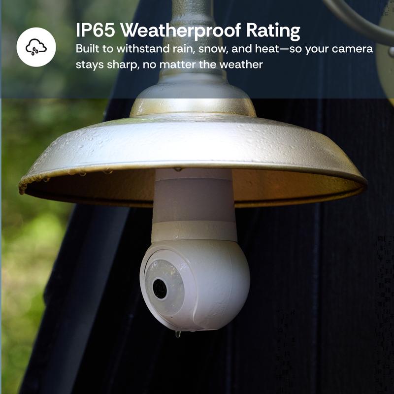 Luna Light Bulb Security Cam -2K 2.4GHz/5GHz WiFi, Indoor Outdoor Surveillance Monitoring Camera