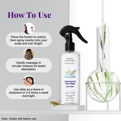 Nature x Science Rosemary Water with Rice Water |100% Natural Extract |
